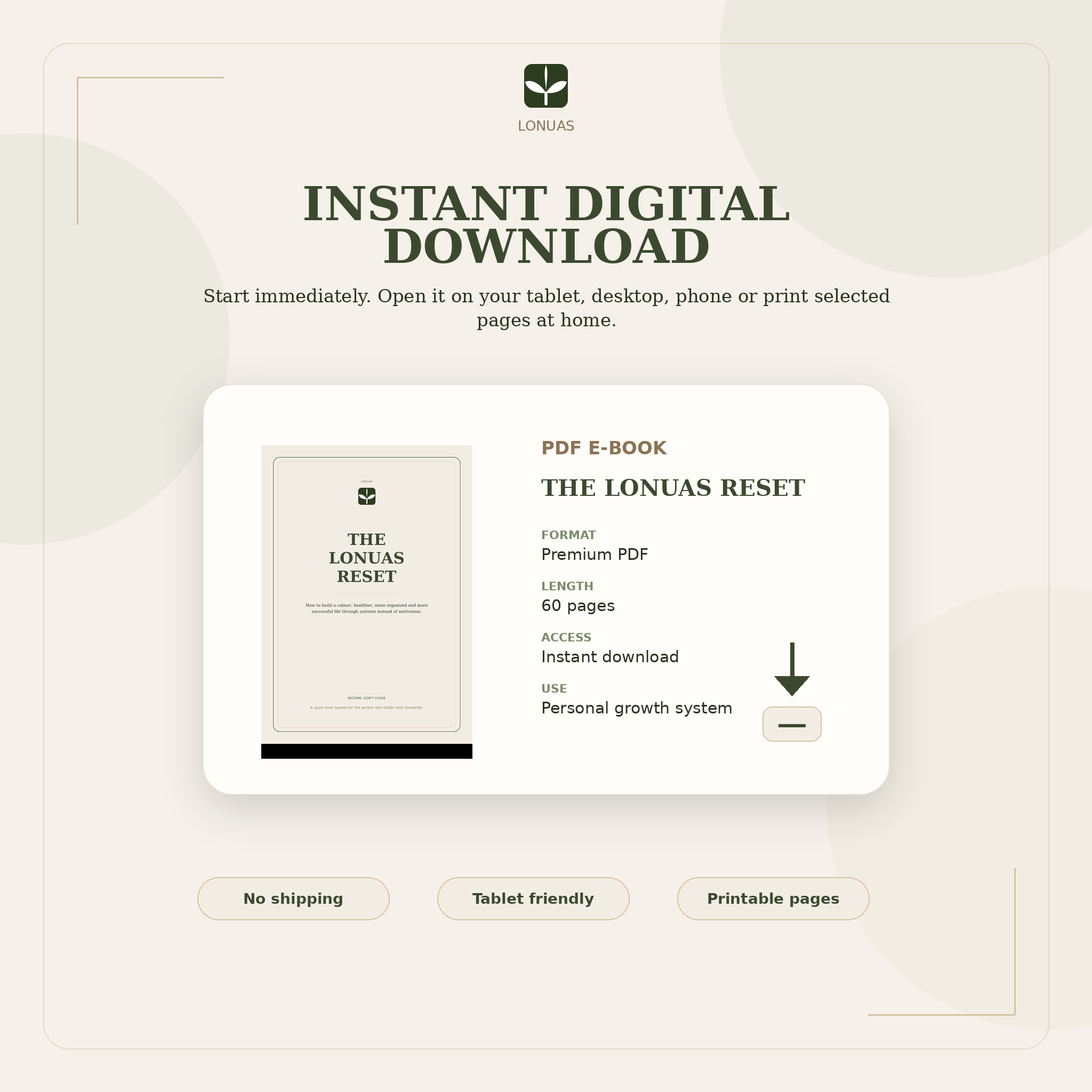 THE LONUAS RESET: Digital E-Book
